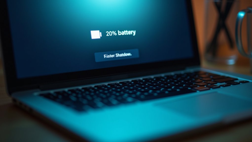 wskazanie poziomu naładowania baterii źle skalibrowane powoduje wyłączenie przy około 20