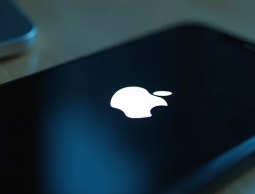 iphone utknął na logo Apple